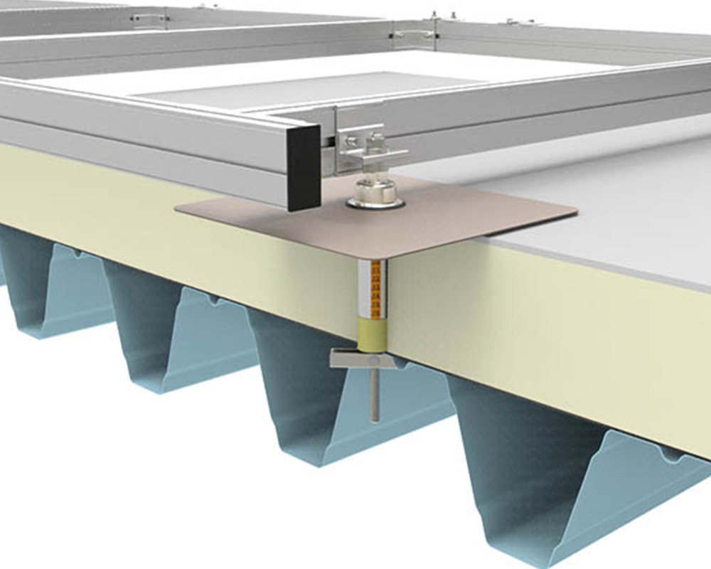 ballastvrije montagesysteem voor zonnepanelen voor op het dak